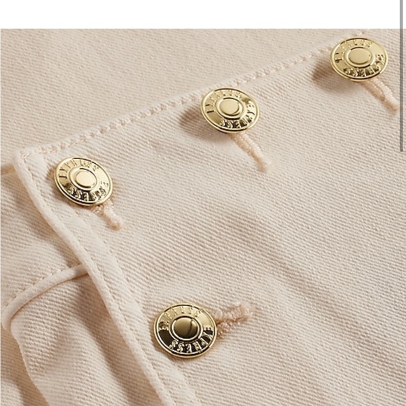 Express high waisted cream wide leg gold button jeans. Size 2R - Picture 6 of 7